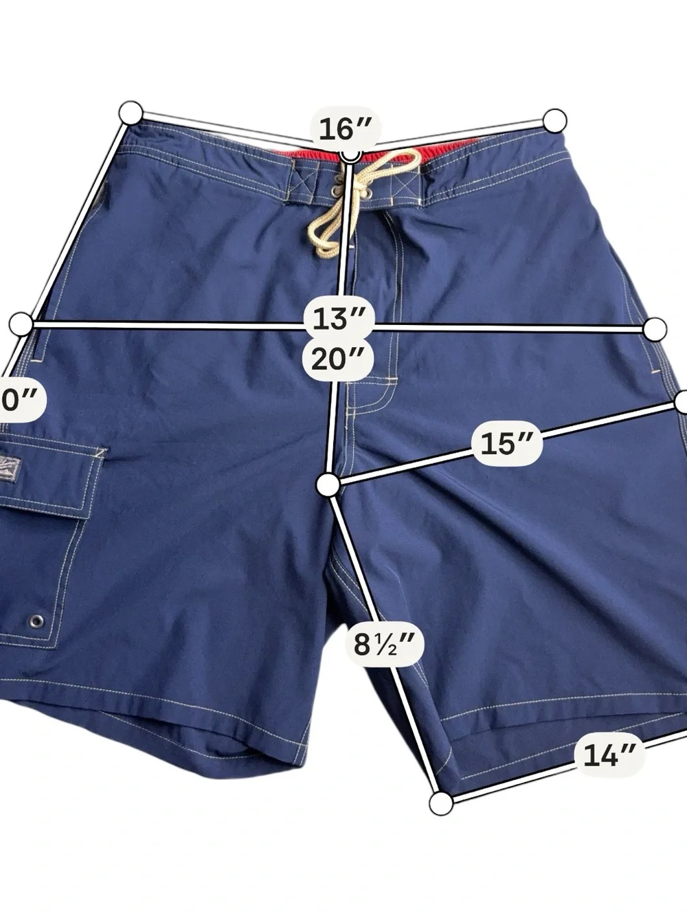 Polo Ralph Lauren Men’s XL Navy Swim Trunks Board Shorts Cargo Pony 8.5” Inseam